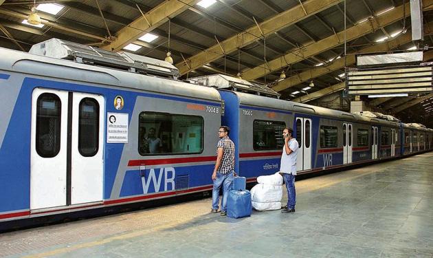 Currently, there is one AC train that runs on the western line, between Churchgate and Virar. It was launched on December 25, 2017. (HT Photo) Currently, there is one AC train that runs on the western line, between Churchgate and Virar. It was launched on December 25, 2017. (HT Photo)