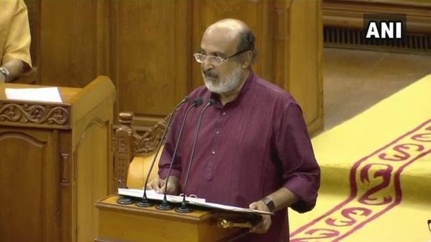 Kerala finance minister Thomas Isaac presents the budget in the Kerala assembly in Thiruvananthapuram. (ANI) Kerala finance minister Thomas Isaac presents the budget in the Kerala assembly in Thiruvananthapuram. (ANI)
