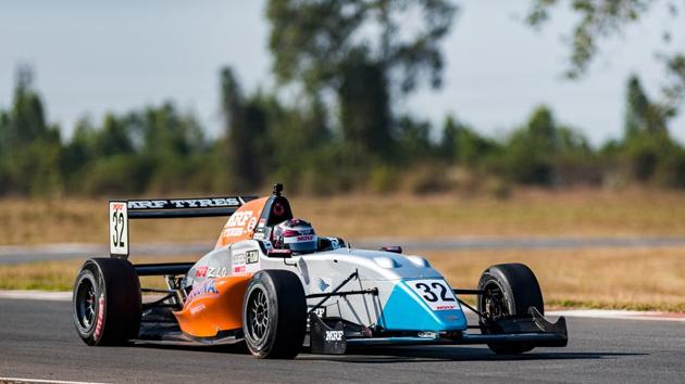 Presley Martono in action in the qualifying of MRF Challenge season finale. (HT Photo) Presley Martono in action in the qualifying of MRF Challenge season finale. (HT Photo)