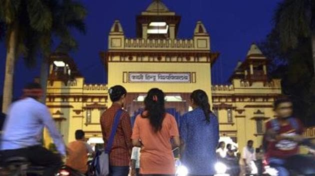 Students outside the Banaras Hindu University in Uttar Pradesh. A ruckus started on the campus in September 2017 when some students and two journalists were injured in a police baton-charge after a protest against alleged harassment. (HT File Photo) Students outside the Banaras Hindu University in Uttar Pradesh. A ruckus started on the campus in September 2017 when some students and two journalists were injured in a police baton-charge after a protest against alleged harassment. (HT File Photo)