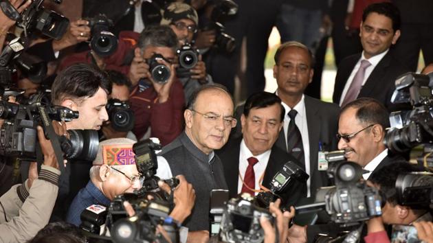 Finance minister Arun Jaitley presented the Union Budget 2018 -- the BJP’s fifth -- in Parliament on Februray 01, 2018. (Sonu Mehta / HT Photo) Finance minister Arun Jaitley presented the Union Budget 2018 -- the BJP’s fifth -- in Parliament on Februray 01, 2018. (Sonu Mehta / HT Photo)