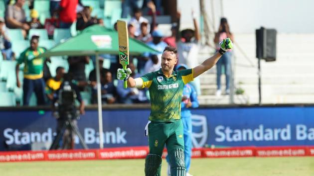 Faf du Plessis notched up his ninth century to boost South Africa to 269/8. (BCCI) 