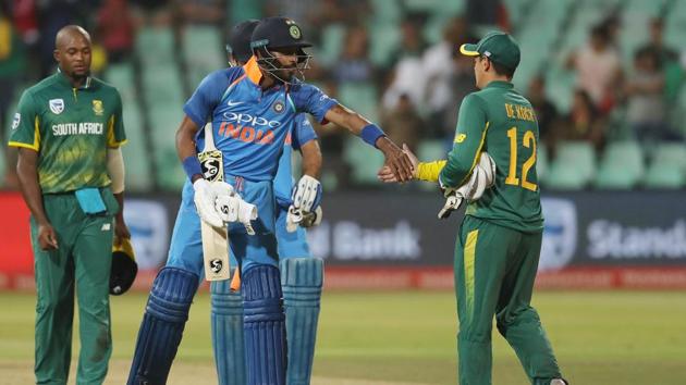 MS Dhoni stroked the winning runs as India won by six wickets, their first win in Durban to take a 1-0 lead in the series. (BCCI) MS Dhoni stroked the winning runs as India won by six wickets, their first win in Durban to take a 1-0 lead in the series. (BCCI)