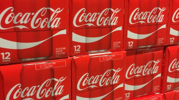 This file photo taken on April 30, 2016 shows cases of Coca-Cola on a grocery shelf in Gainesville, Virgina. (AFP) This file photo taken on April 30, 2016 shows cases of Coca-Cola on a grocery shelf in Gainesville, Virgina. (AFP)