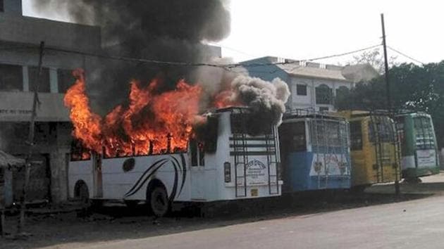 A mob went on a rampage after a man was killed on Friday during a Tiranga bike rally in Kasganj on January 26, 2018.(PTI File Photo)