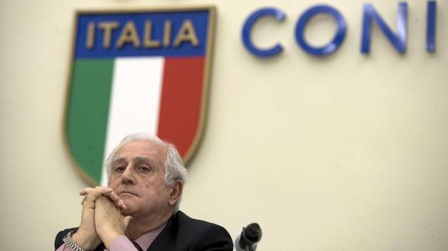 Roberto Fabbricini, newly named special commissioner of the Italian Football Federation (FIGC) attends a press conference at CONI headquarters in Rome on Thursday. (AP) Roberto Fabbricini, newly named special commissioner of the Italian Football Federation (FIGC) attends a press conference at CONI headquarters in Rome on Thursday. (AP)