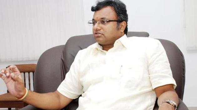 Karti Chidambaram said his intercolutory application challenging the ED’s action against him was pending in the Supreme Court and that the ED must await orders in the case.(File photo)