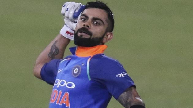 Indian cricket team skipper Virat Kohli celebrates after scoring his 33rd hundred in the first ODI against South Africa cricket team at the Kingsmead Stadium in Durban on Thursday. (AP) Indian cricket team skipper Virat Kohli celebrates after scoring his 33rd hundred in the first ODI against South Africa cricket team at the Kingsmead Stadium in Durban on Thursday. (AP)