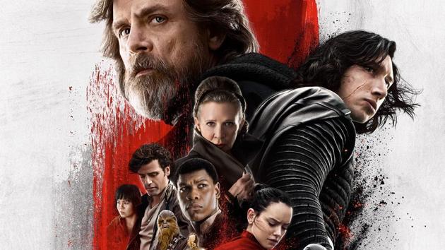 A poster of Star Wars: The Last Jedi. A poster of Star Wars: The Last Jedi.