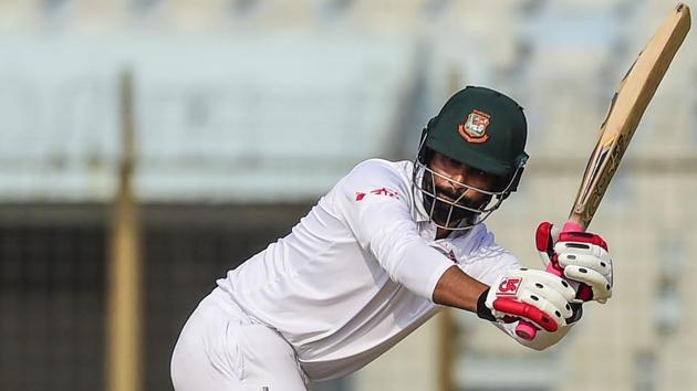 Bangladesh cricketer Tamim Iqbal bats during the fourth day of the first cricket Test between Bangladesh and Sri Lanka at Zahur Ahmed Chowdhury Stadium in Chittagong on February 3, 2018. Get full cricket score and highlights of Bangladesh vs Sri Lanka, 1st Test, day 4 in Chittagong.(AFP)