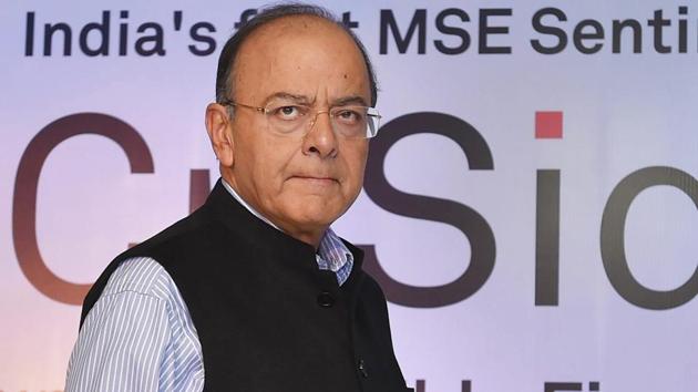 Union finance minister Arun Jaitley in New Delhi on Saturday. The minister says the ‘farm crisis’ and ‘jobs’ are both important issues and that he is ‘looking at the next year as a period of consolidation where both get addressed’.(PTI Photo)