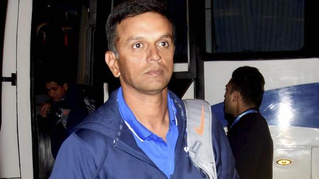 Rahul Dravid led the Indian team to the ICC U-19 Cricket World Cup 2018 title in New Zealand on Saturday.(PTI)