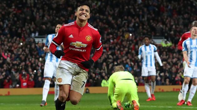 Alexis Sanchez guided Manchester United to a 2-0 win over Huddersfield Town in the Premier League.(REUTERS)