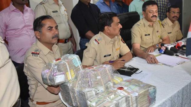 Of the total stolen amount, Rs.74,50,000 was recovered by the police. (HT Photo) Of the total stolen amount, Rs.74,50,000 was recovered by the police. (HT Photo)