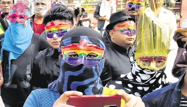 Nagpur’s is called the Orange City Pride March. Marchers wear kurtas, pajamas, and masks, the masks because they say it’s still nto easy for the individual to come out of the closet, even though the community has.