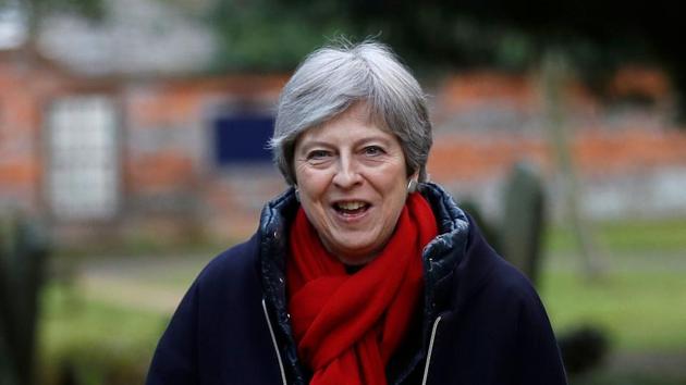 Britain's Prime Minister Theresa May leaves church in her constituency near Reading on Sunday. (REUTERS) Britain's Prime Minister Theresa May leaves church in her constituency near Reading on Sunday. (REUTERS)