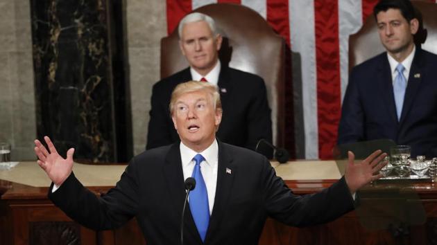 President Donald Trump delivers his State of the Union address to a joint session of Congress on Capitol Hill in Washington on January 30, 2018. (AP File Photo) President Donald Trump delivers his State of the Union address to a joint session of Congress on Capitol Hill in Washington on January 30, 2018. (AP File Photo)
