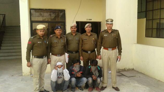 The three men arrested in connection with the molestation case. (HT PHOTO) The three men arrested in connection with the molestation case. (HT PHOTO)