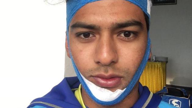 Unmukt Chand overcame a fractured jaw to score a hundred for Delhi in the Vijay Hazare Trophy. (Twitter) Unmukt Chand overcame a fractured jaw to score a hundred for Delhi in the Vijay Hazare Trophy. (Twitter)