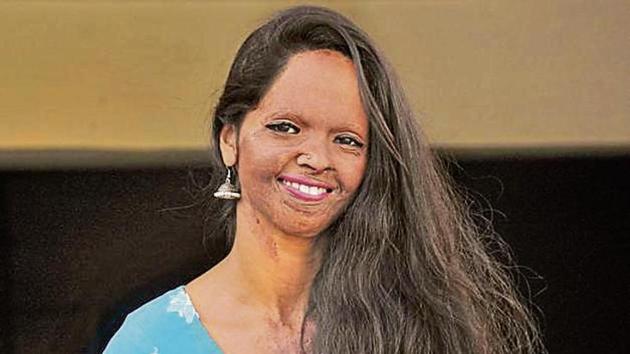 Acid attack survivor Laxmi Agarwal after an event at the Guru Nanak Stadium in Ludhiana on Sunday.(Gurminder Singh/HT)