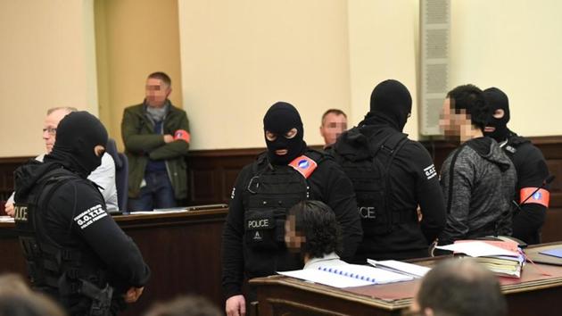 Salah Abdeslam, one of the suspects in the 2015 Islamic State attacks in Paris, appears in court during his trial in Brussels, Belgium February 5, 2018.(REUTERS)