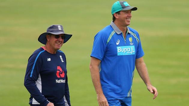 Glenn McGrath believes the improvement England have made under Trevor Bayliss (L) as a limited-overs side makes them favourites for the ICC World Cup 2019. (Getty Images) Glenn McGrath believes the improvement England have made under Trevor Bayliss (L) as a limited-overs side makes them favourites for the ICC World Cup 2019. (Getty Images)