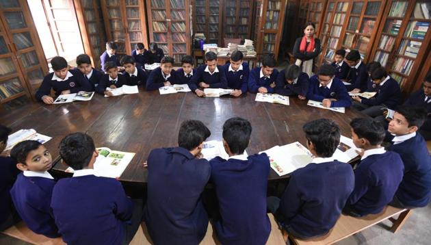 Harcourt Butler Sr Sec School located in Mandir Marg New Delhi is a Boys Senior Secondary institution affiliated to the Central Board of Secondary Education (CBSE) in New Delhi, India, on Tuesday, December 12, 2017. (Raj K Raj/HT FILE PHOTO) Harcourt Butler Sr Sec School located in Mandir Marg New Delhi is a Boys Senior Secondary institution affiliated to the Central Board of Secondary Education (CBSE) in New Delhi, India, on Tuesday, December 12, 2017. (Raj K Raj/HT FILE PHOTO)