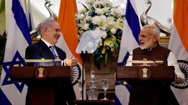 Prime Minister Narendra Modi (right) speaks while his Israeli counterpart Benjamin Netanyahu looks on during a press conference in New Delhi on January 15, 2018. India will negotiate to buy Spike missiles from Israel through a government-to-government route. (AFP Photo) Prime Minister Narendra Modi (right) speaks while his Israeli counterpart Benjamin Netanyahu looks on during a press conference in New Delhi on January 15, 2018. India will negotiate to buy Spike missiles from Israel through a government-to-government route. (AFP Photo)