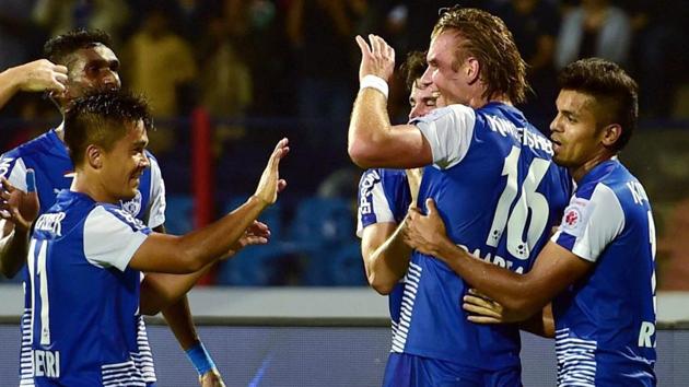 Bengaluru FC face Chennaiyin FC in an Indian Super League match on Tuesday.(PTI)