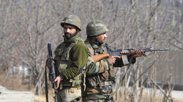 Union home minister Rajnath Singh condemned on Monday the cross-border firing by Pakistan in which four Indian soldiers, including a Captain, were killed, saying he has full faith in the valour of the army who shall “give proper reply” to the neighbour. (Wasem Andrabi / HT File) Union home minister Rajnath Singh condemned on Monday the cross-border firing by Pakistan in which four Indian soldiers, including a Captain, were killed, saying he has full faith in the valour of the army who shall “give proper reply” to the neighbour. (Wasem Andrabi / HT File)