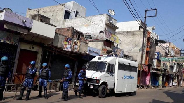 A door of a mosque in Uttar Pradesh’s Kasganj district was set ablaze in an attempt to disrupt the communal harmony in the area singed by violence on Republic Day during the ‘Tiranga Yatra’ taken out by the Akhil Bharatiya Vidyarthi Parishad (ABVP) after which one person was killed and many injured, police said. Senior district and police officials rushed to the mosque in Ganjdundwara and pacified the angry residents. (PTI File) A door of a mosque in Uttar Pradesh’s Kasganj district was set ablaze in an attempt to disrupt the communal harmony in the area singed by violence on Republic Day during the ‘Tiranga Yatra’ taken out by the Akhil Bharatiya Vidyarthi Parishad (ABVP) after which one person was killed and many injured, police said. Senior district and police officials rushed to the mosque in Ganjdundwara and pacified the angry residents. (PTI File)