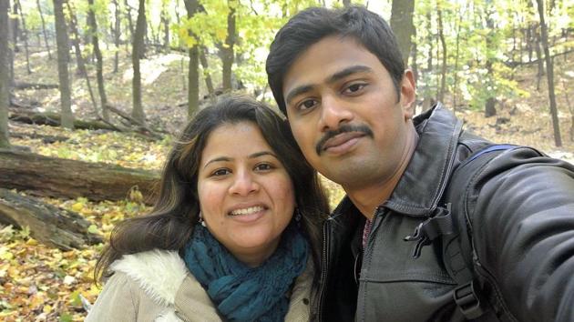 Srinivas Kuchibhotla with his wife Sunayana Dumala in Cedar Rapids, Iowa. (AP File Photo) Srinivas Kuchibhotla with his wife Sunayana Dumala in Cedar Rapids, Iowa. (AP File Photo)