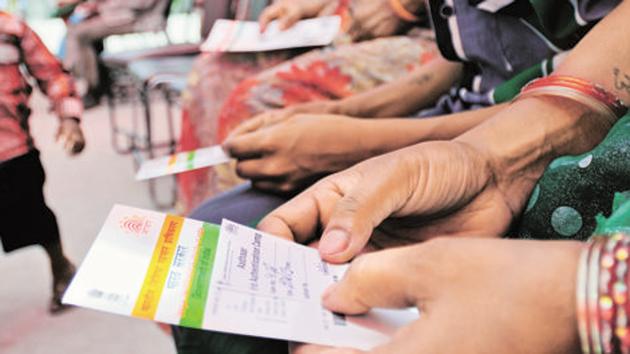 An iris scan camp for Aadhaar cards, in Kalyanpuri, Delhi. (HT file photo) An iris scan camp for Aadhaar cards, in Kalyanpuri, Delhi. (HT file photo)