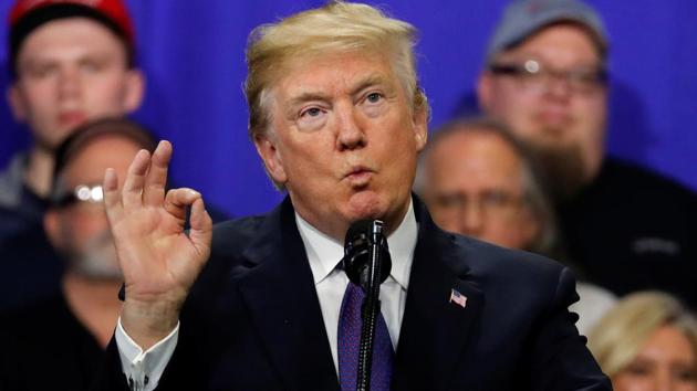 US President Donald Trump makes a speech on his tax policy after a factory tour in Ohio on Monday. (Reuters Photo) US President Donald Trump makes a speech on his tax policy after a factory tour in Ohio on Monday. (Reuters Photo)