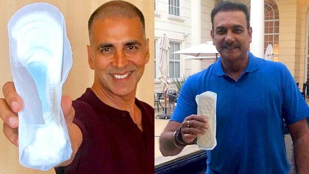 Ravi Shastri, Indian cricket team coach, has taken the PadMan challenge ahead of release of Akshay Kumar-starrer movie PadMan. (Twitter) Ravi Shastri, Indian cricket team coach, has taken the PadMan challenge ahead of release of Akshay Kumar-starrer movie PadMan. (Twitter)
