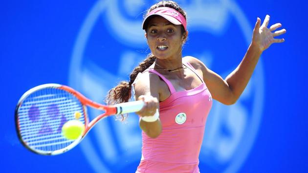 Ankita Raina defeated Lin Zhu in their Fed Cup tie in New Delhi on Wednesday.(Getty Images)