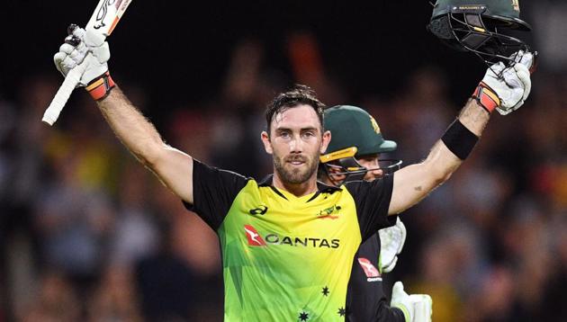 Glenn Maxwell became the first Australian batsman to hit two centuries in Twenty20 Internationals as Australia secured a five-wicket win over England in the Twenty20 tri-series.(AFP)