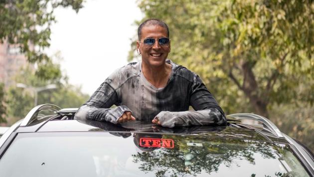 Actor Akshay Kumar arrives at the Hindustan Times office in Delhi on Feb 6 to promote Pad Man and meet fans. (Photo: Sarang Gupta /HT) Actor Akshay Kumar arrives at the Hindustan Times office in Delhi on Feb 6 to promote Pad Man and meet fans. (Photo: Sarang Gupta /HT)
