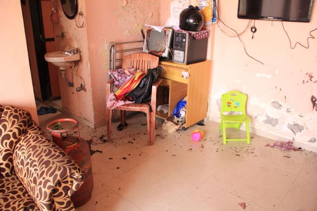 The intensity of the blast was such that it damaged the walls and a computer monitor. (HT photo) The intensity of the blast was such that it damaged the walls and a computer monitor. (HT photo)