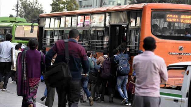 Currently, the city has only 5,391 buses and the Delhi government in various court cases has often cited lack of land for parking new buses as the reason for not procuring them (Sonu Mehta/HT PHOTO) Currently, the city has only 5,391 buses and the Delhi government in various court cases has often cited lack of land for parking new buses as the reason for not procuring them (Sonu Mehta/HT PHOTO)
