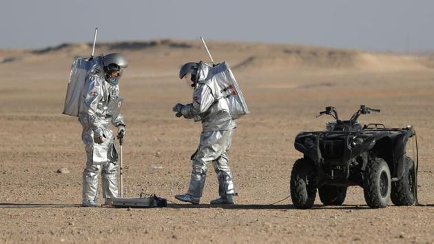 NASA has used the Mojave Desert to test rovers destined for the red planet but they also discovered much about how humans can adapt. The European Space Agency’s list of “planetary analogues” includes projects spread over all seven continents. (Karim Sahib / AFP) NASA has used the Mojave Desert to test rovers destined for the red planet but they also discovered much about how humans can adapt. The European Space Agency’s list of “planetary analogues” includes projects spread over all seven continents. (Karim Sahib / AFP)