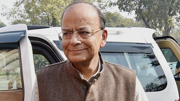 Finance minister Arun Jaitley during the budget session of Parliament in New Delhi on Thursday.(PTI)