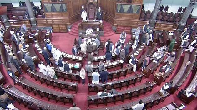 A view of the Rajya Sabha in New Delhi on Wednesday.(PTI Photo)
