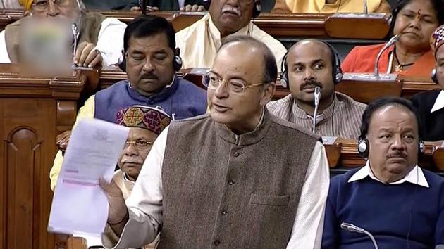 Union finance minister Arun Jaitley speaks in the Lok Sabha, at the Parliament in New Delhi on Thursday. (PTI Photo) Union finance minister Arun Jaitley speaks in the Lok Sabha, at the Parliament in New Delhi on Thursday. (PTI Photo)