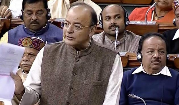 Union finance minister Arun Jaitley speaks in the Lok Sabha, at the Parliament in New Delhi on Thursday. (PTI Photo) Union finance minister Arun Jaitley speaks in the Lok Sabha, at the Parliament in New Delhi on Thursday. (PTI Photo)