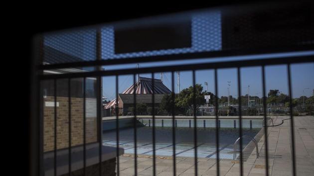 A public pool in Cape Town has been closed for months due to a lack of water in the city. The city’s reservoirs have been dried by three straight years of drought. (Bram Janssen / AP) A public pool in Cape Town has been closed for months due to a lack of water in the city. The city’s reservoirs have been dried by three straight years of drought. (Bram Janssen / AP)