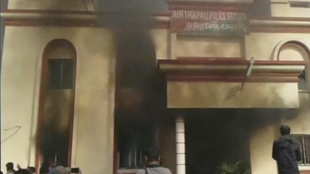 Odisha Mob Attacks Cops Sets Fire To Police Station Over Custodial