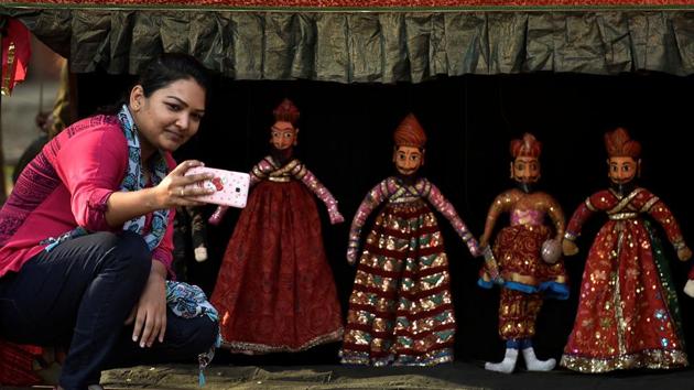 The fest also included puppet shows,  which drew huge crowds. “There were over 1,500 people in the audience, some even lounging on the grass. It was lovely,” said festival coordinator Nicole Mody. (Satish Bate/HT Photo) 