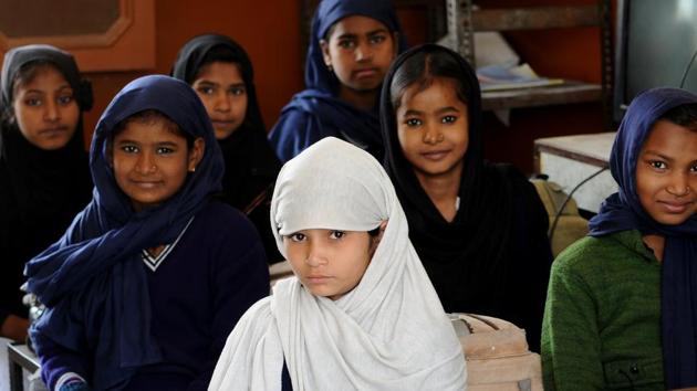 Regardless of the season, the students begin their day at 5 with a reading of Quran and namaaz, followed by exercises and breakfast. Then it is time for school, within the premises. (Ravi Kumar/HT) Regardless of the season, the students begin their day at 5 with a reading of Quran and namaaz, followed by exercises and breakfast. Then it is time for school, within the premises. (Ravi Kumar/HT)