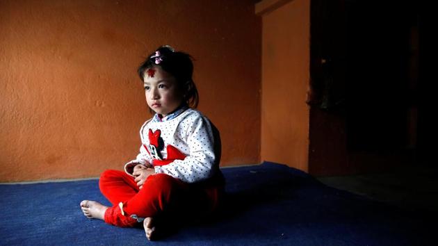 Nihira Bajracharya, 5, sits at the Kumari house before being appointed as the Living Goddess Kumari of Lalitpur, Nepal on February 5, 2018. (Navesh Chitrakar / REUTERS) Nihira Bajracharya, 5, sits at the Kumari house before being appointed as the Living Goddess Kumari of Lalitpur, Nepal on February 5, 2018. (Navesh Chitrakar / REUTERS)